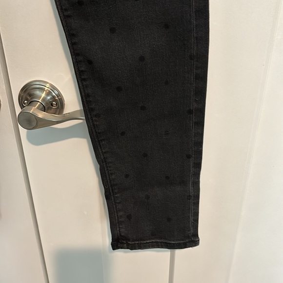Loft Black Polka Dot Skinny Jeans Women Size 10 - Picture 4 of 9